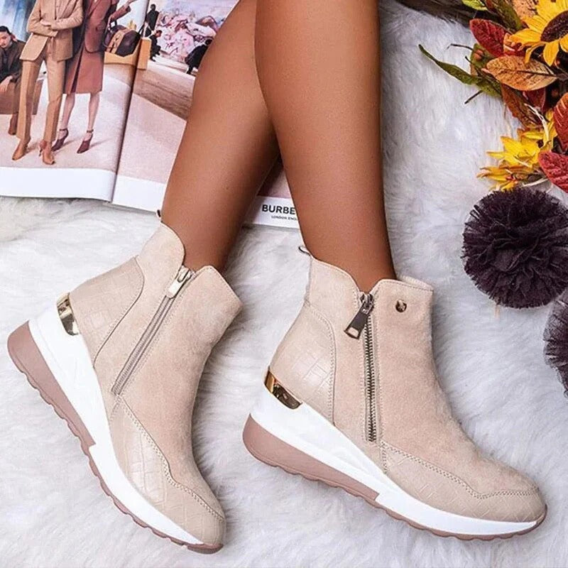 Stiefeletten Damen mit Reißverschluss und Schlichtem Schaft