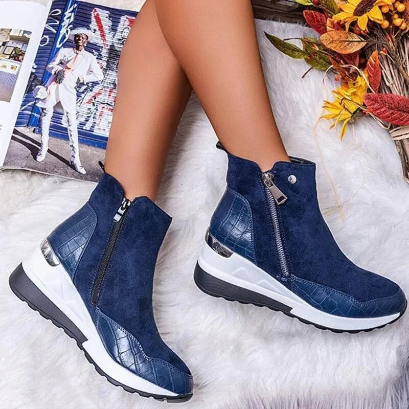 Stiefeletten Damen mit Reißverschluss und Schlichtem Schaft