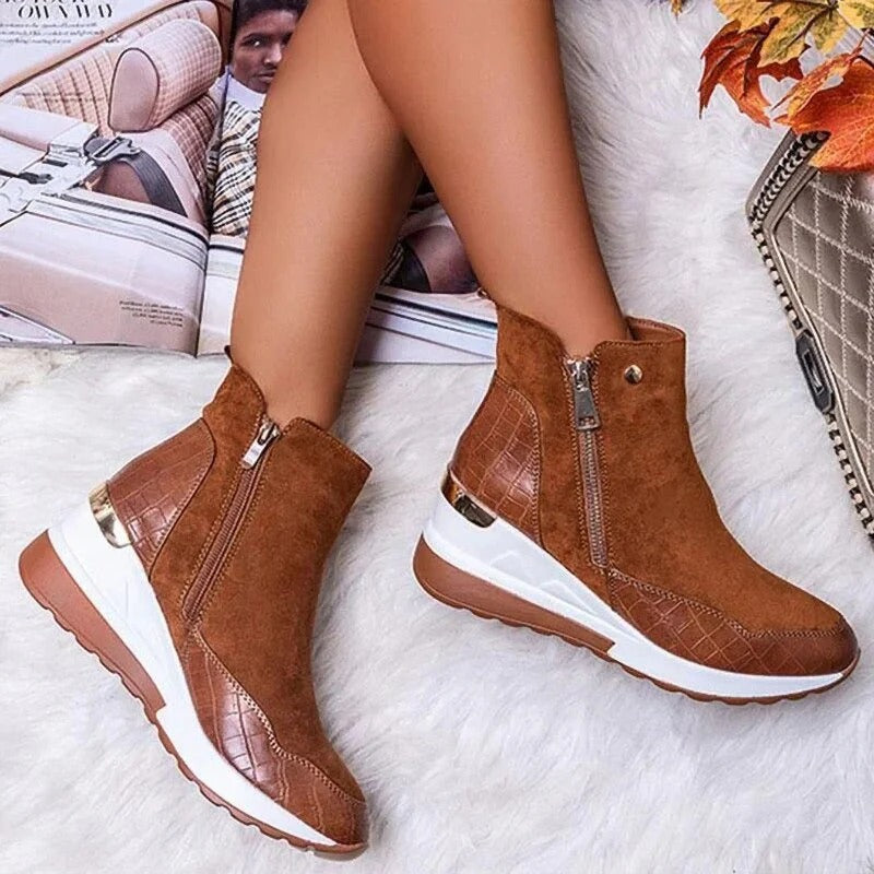 Stiefeletten Damen mit Reißverschluss und Schlichtem Schaft