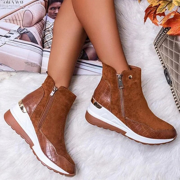 Stiefeletten Damen mit Reißverschluss und Schlichtem Schaft