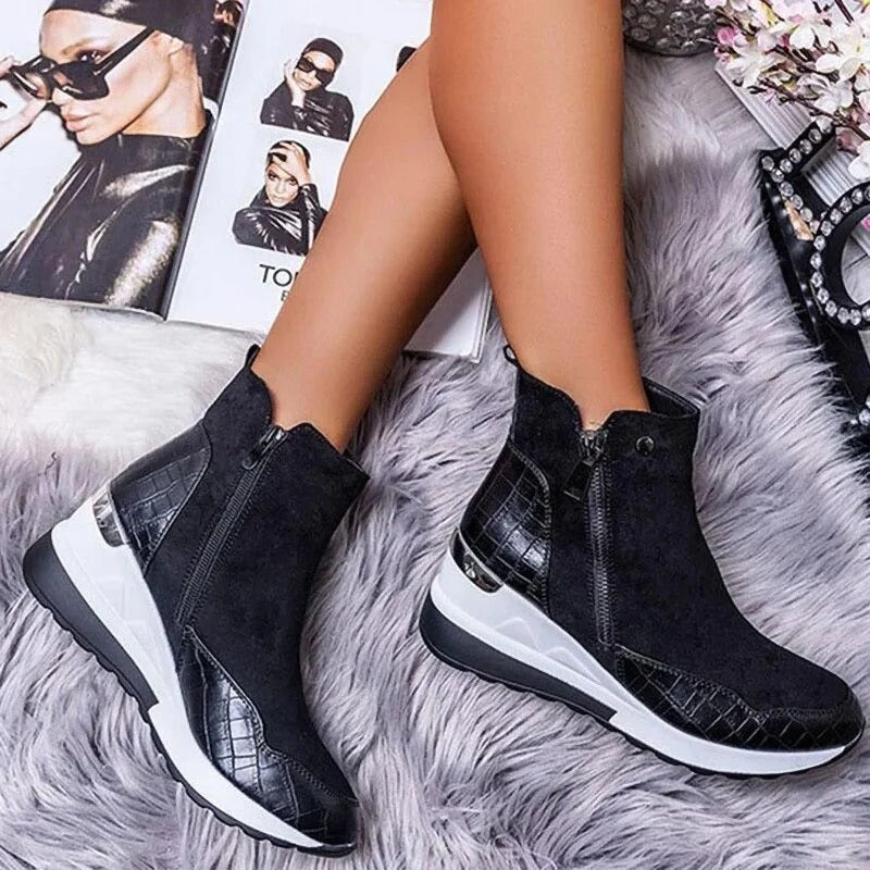 Stiefeletten Damen mit Reißverschluss und Schlichtem Schaft