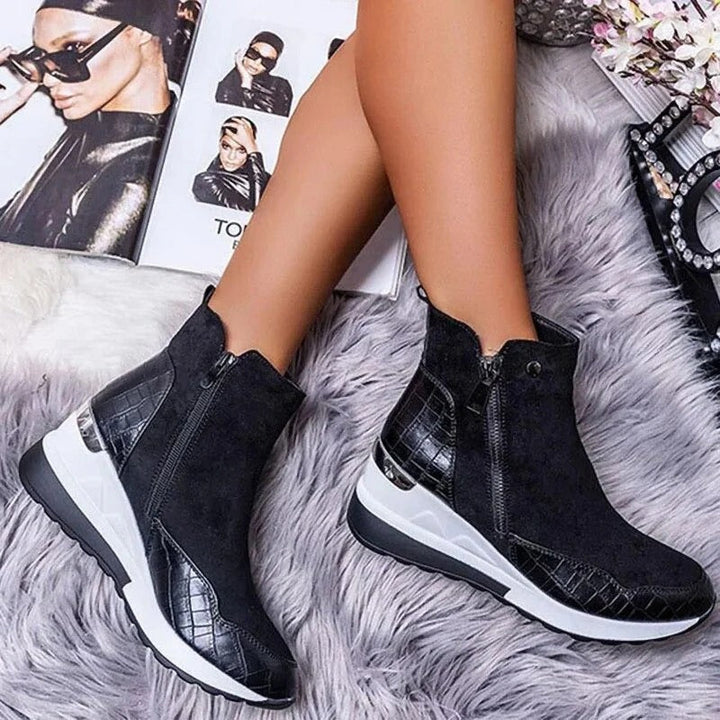 Stiefeletten Damen mit Reißverschluss und Schlichtem Schaft