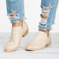 Stiefeletten Damen mit Rückreißverschluss und Blockabsatz