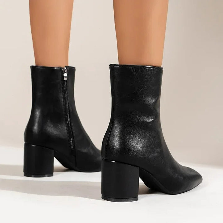 Stiefeletten Damen mit Schlichtem Design und Blockabsatz