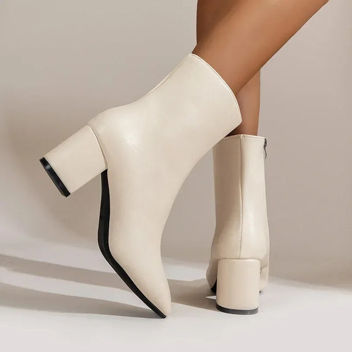 Stiefeletten Damen mit Schlichtem Design und Blockabsatz