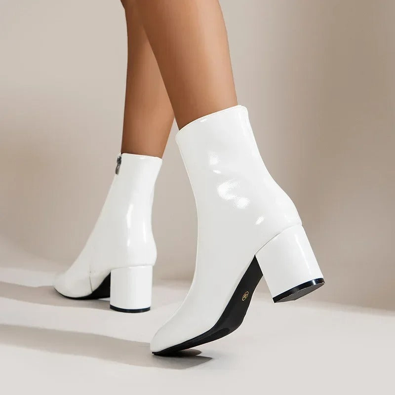 Stiefeletten Damen mit Schlichtem Design und Blockabsatz