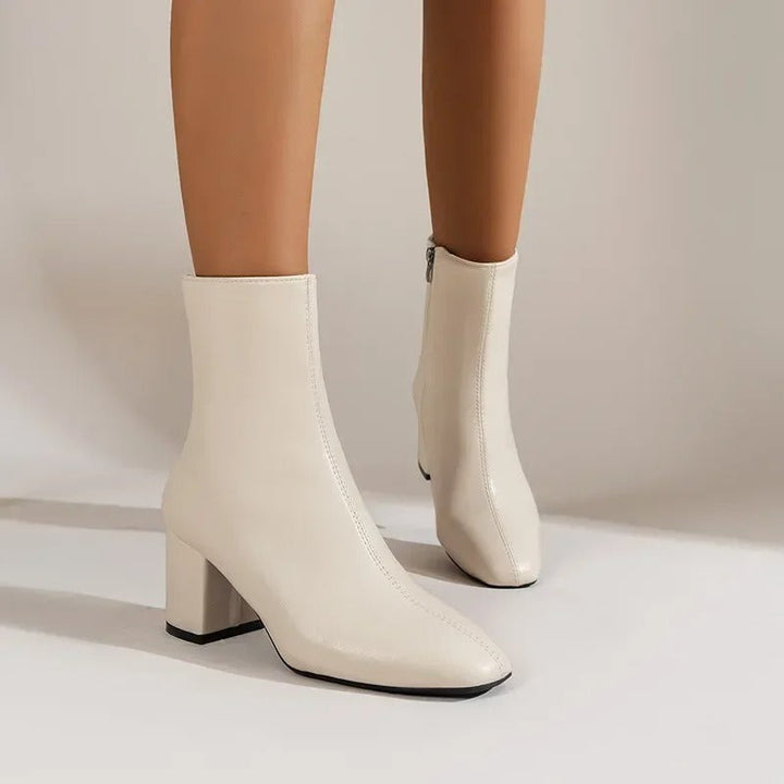 Stiefeletten Damen mit Schlichtem Design und Blockabsatz