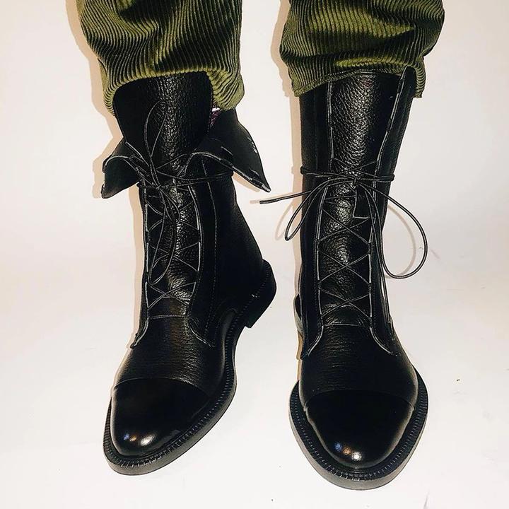 Stiefeletten Damen mit Schnürung und Blockabsatz