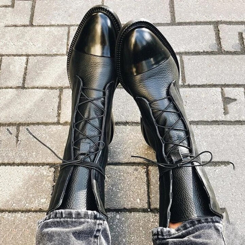 Stiefeletten Damen mit Schnürung und Blockabsatz