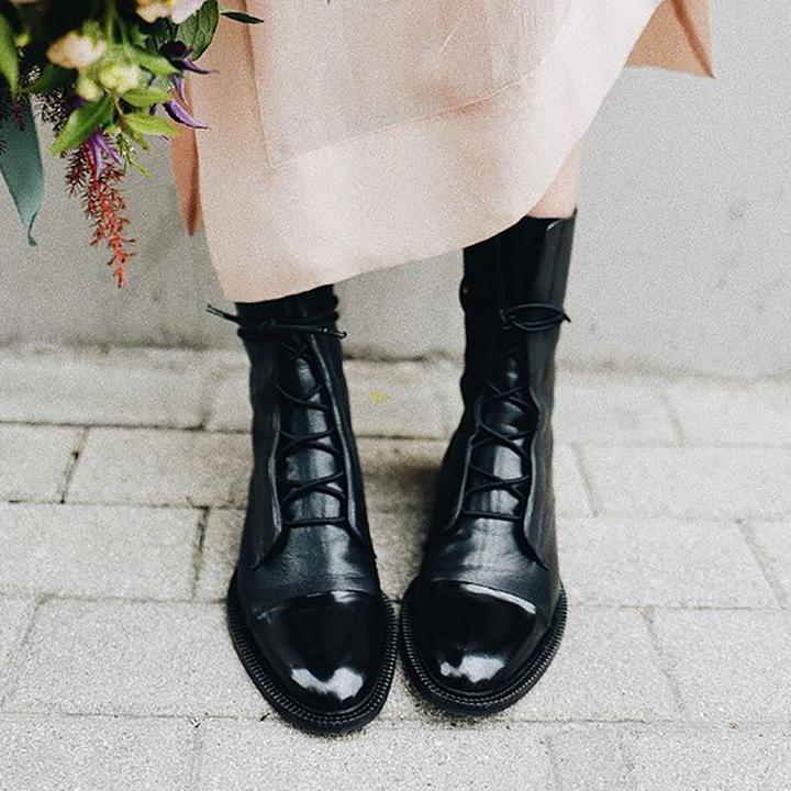 Stiefeletten Damen mit Schnürung und Blockabsatz