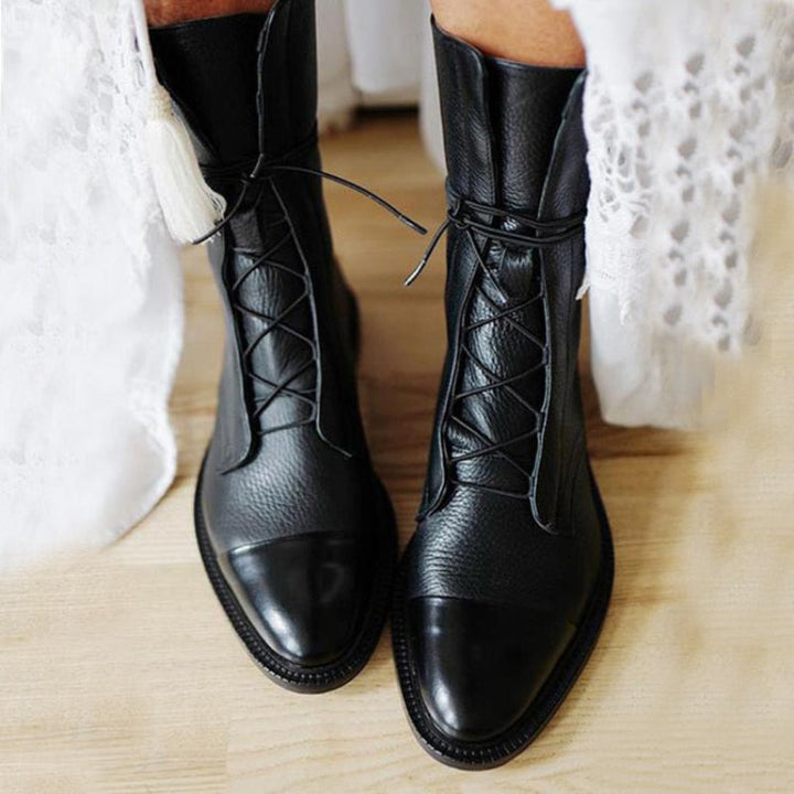 Stiefeletten Damen mit Schnürung und Blockabsatz