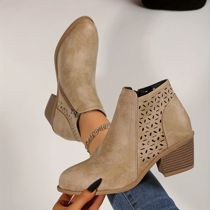 Stiefeletten Damen zum Hineinschlüpfen mit Seitlichem Reißverschluss
