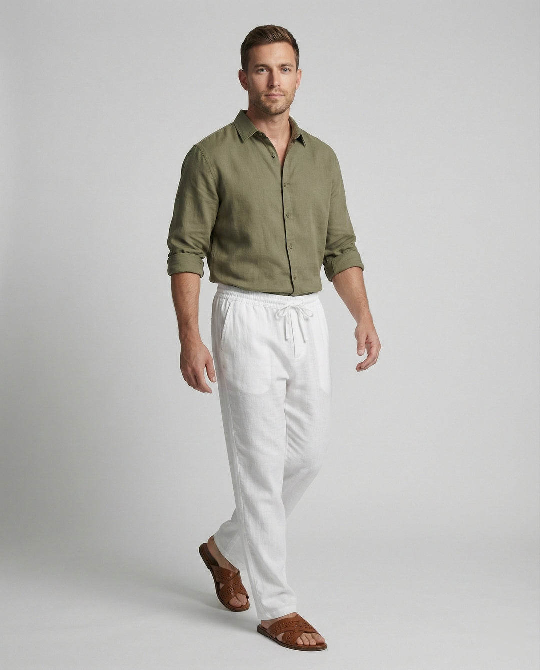 Sven | Herren Lässige Atmungsaktive Leinenhose