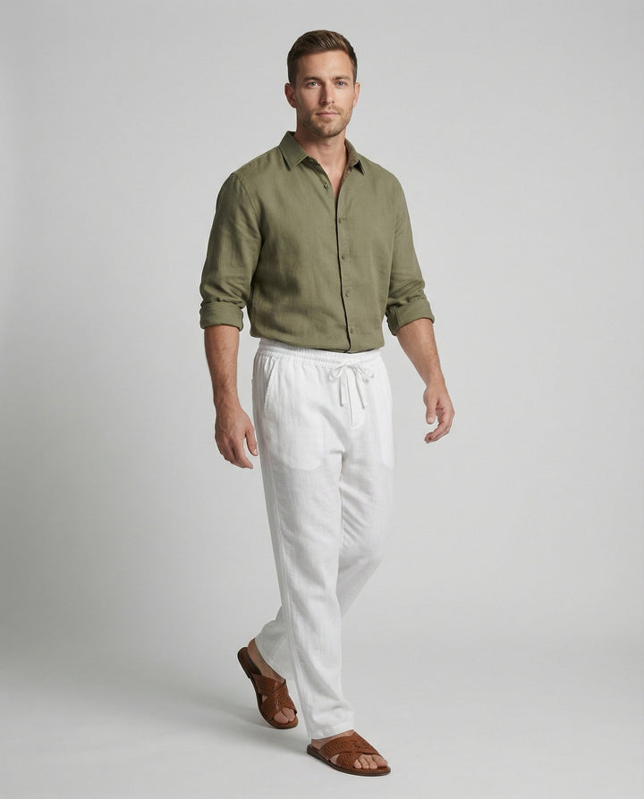 Sven | Herren Lässige Atmungsaktive Leinenhose