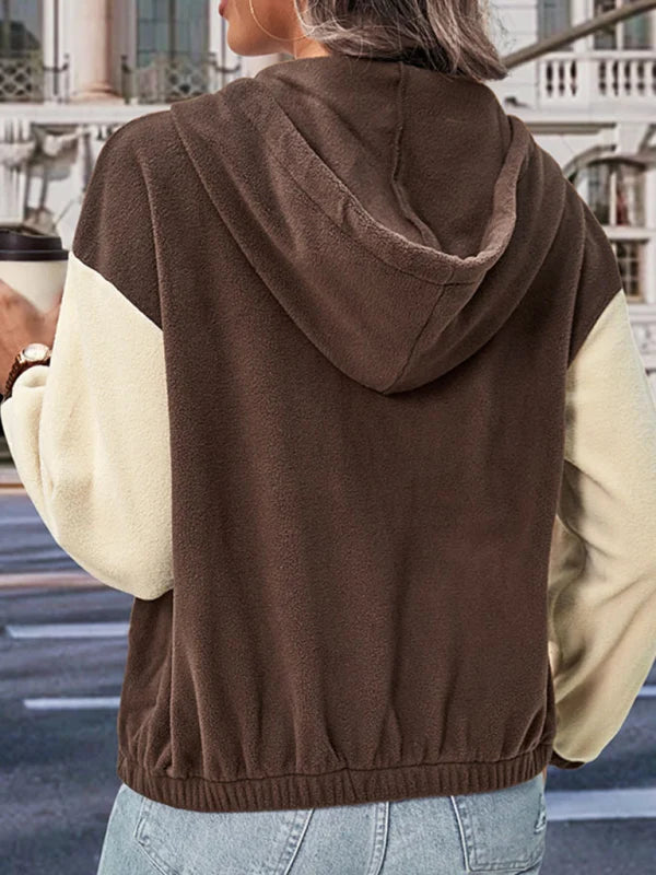 Thea Damen Fleecejacke mit Kapuze und Reißverschluss