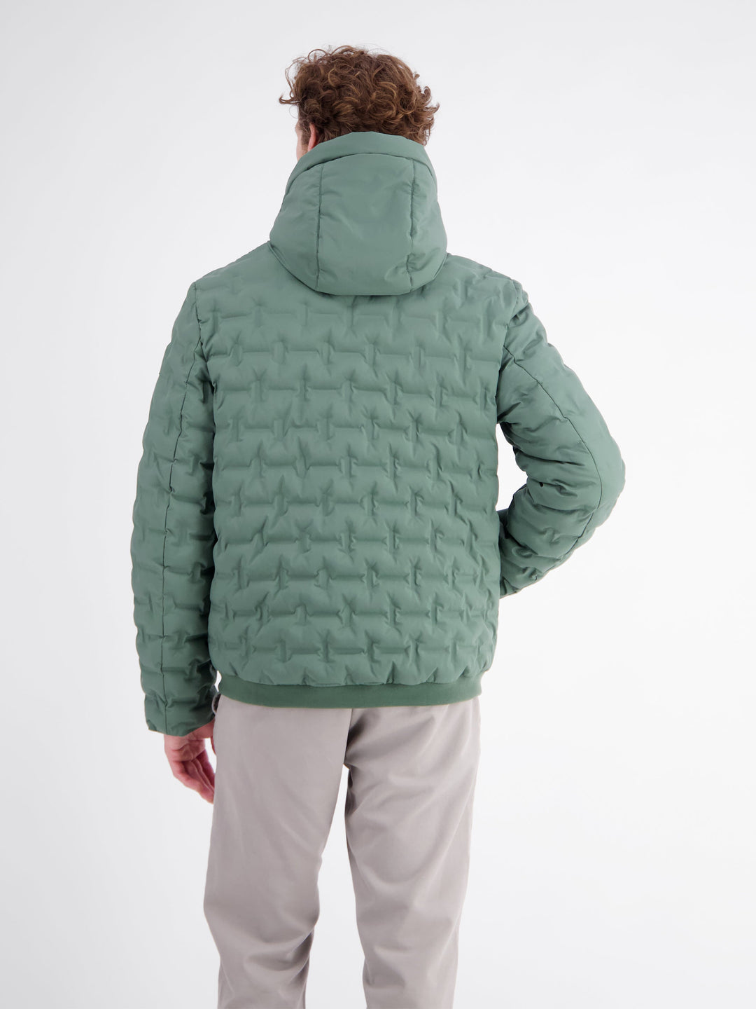 Theo Herren Steppjacke mit abnehmbarer Kapuze und elastischen Bündchen