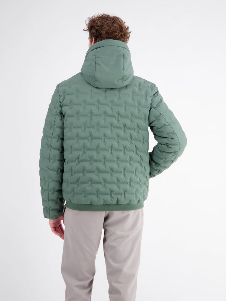 Theo Herren Steppjacke mit abnehmbarer Kapuze und elastischen Bündchen