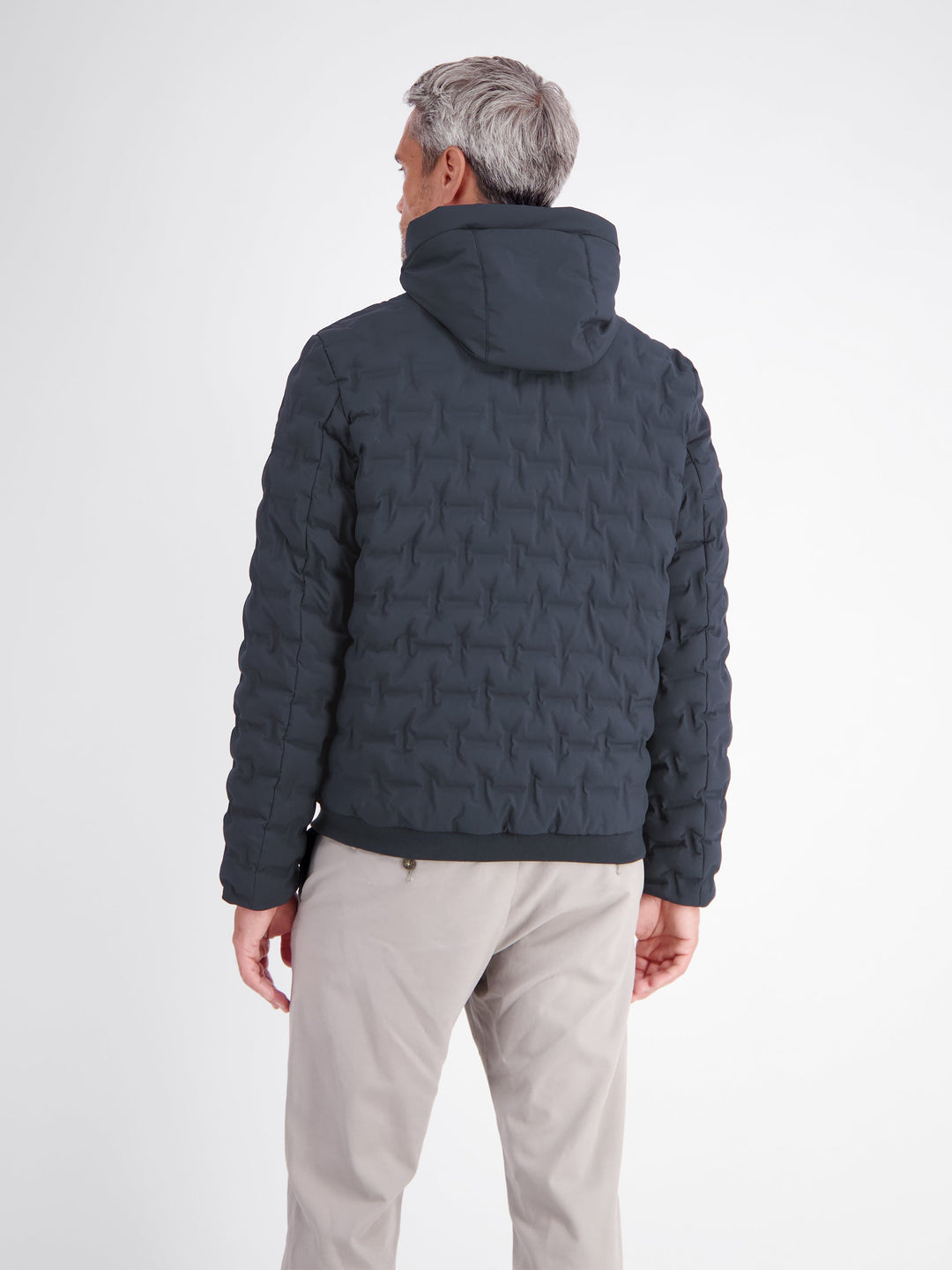Theo Herren Steppjacke mit abnehmbarer Kapuze und elastischen Bündchen