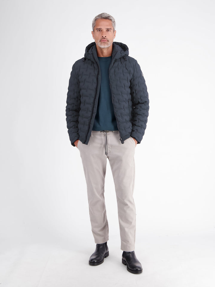Theo Herren Steppjacke mit abnehmbarer Kapuze und elastischen Bündchen