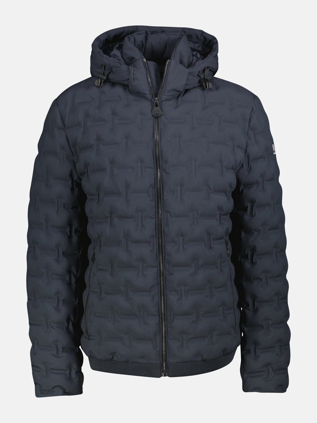 Theo Herren Steppjacke mit abnehmbarer Kapuze und elastischen Bündchen