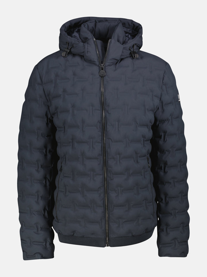 Theo Herren Steppjacke mit abnehmbarer Kapuze und elastischen Bündchen