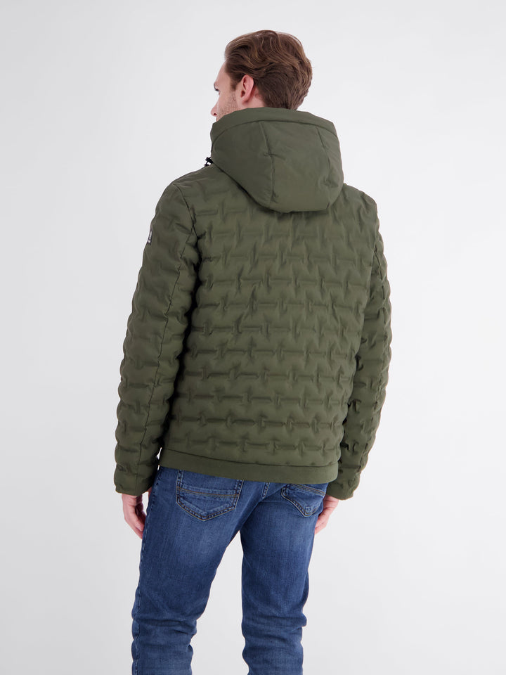 Theo Herren Steppjacke mit abnehmbarer Kapuze und elastischen Bündchen