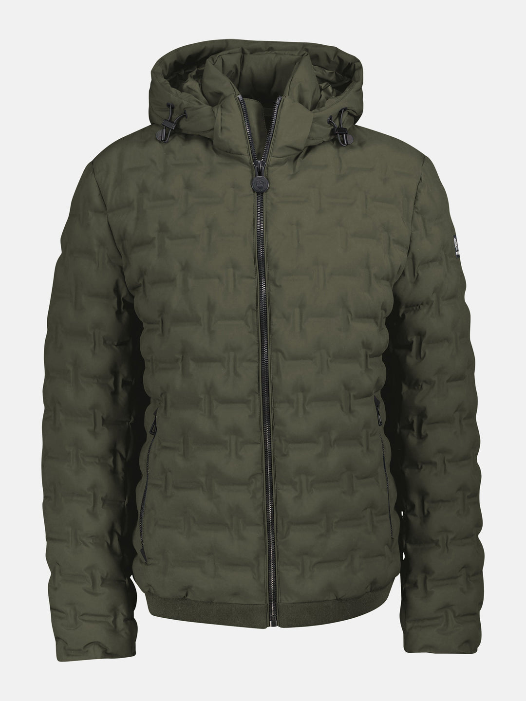 Theo Herren Steppjacke mit abnehmbarer Kapuze und elastischen Bündchen