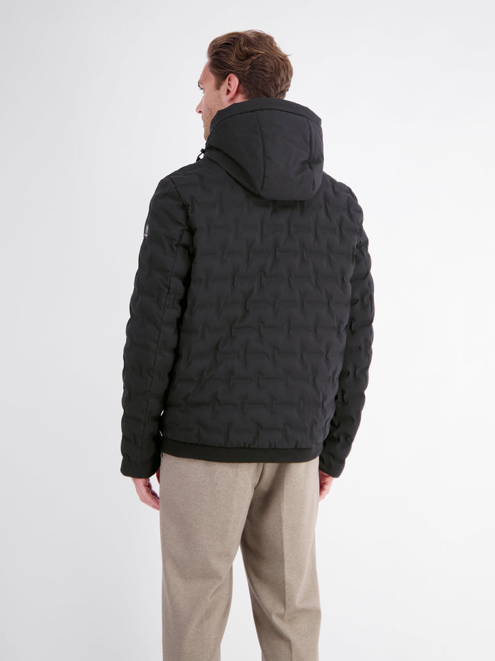 Theo Herren Steppjacke mit abnehmbarer Kapuze und elastischen Bündchen