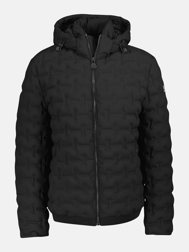 Theo Herren Steppjacke mit abnehmbarer Kapuze und elastischen Bündchen