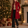 Thilde | Damen Mantel mit Stehkragen und doppelreihiger Knopfleiste im Military-Stil