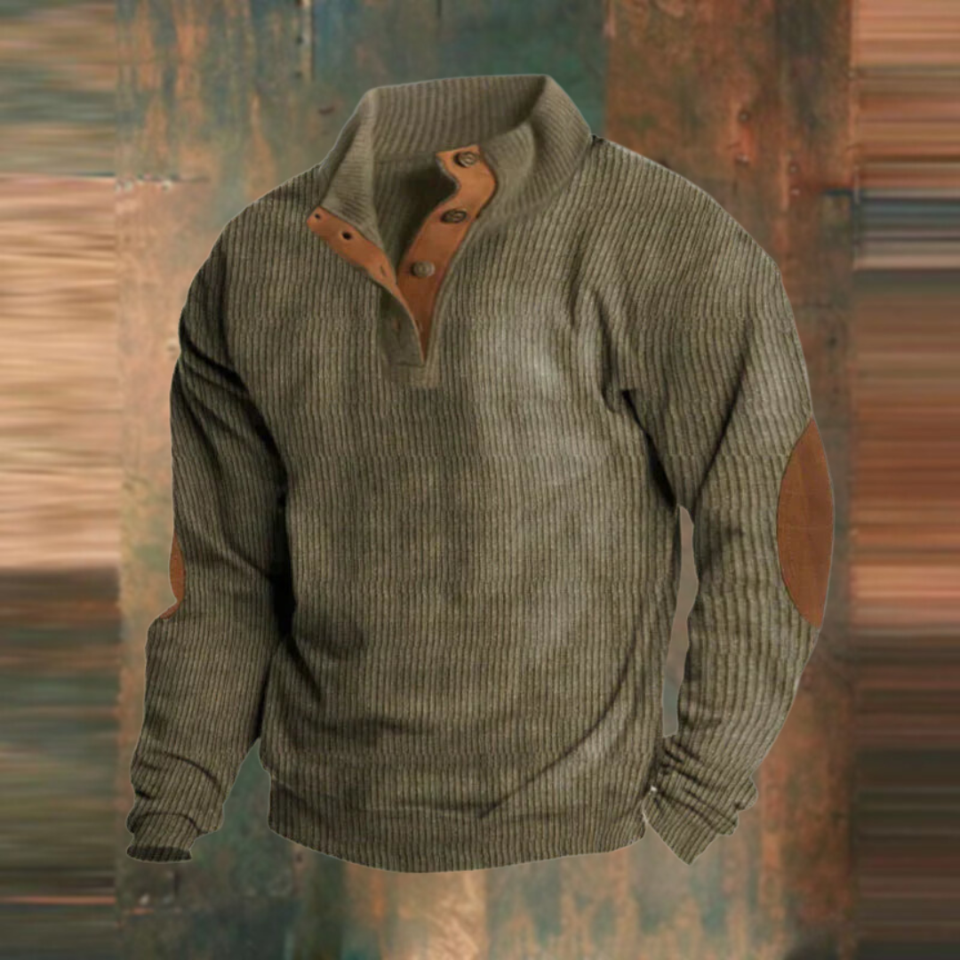 Thomas | Herren Gerippter Knopf Pullover