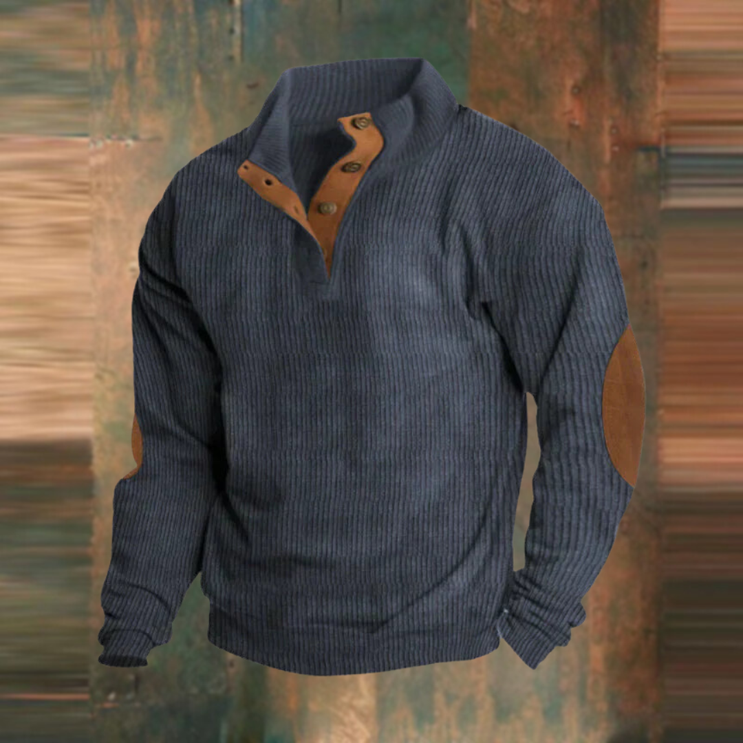 Thomas | Herren Gerippter Knopf Pullover