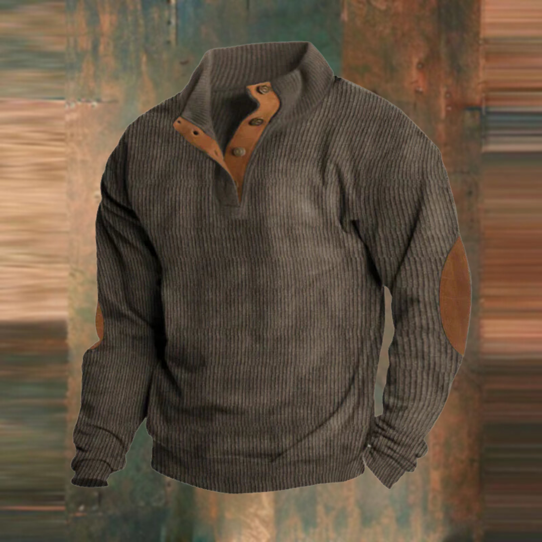Thomas | Herren Gerippter Knopf Pullover