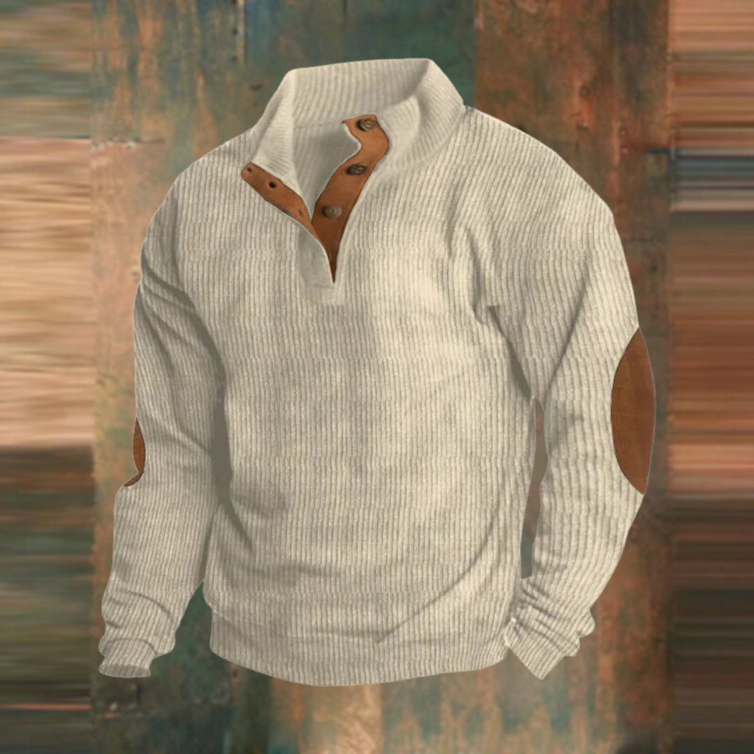 Thomas | Herren Gerippter Knopf Pullover