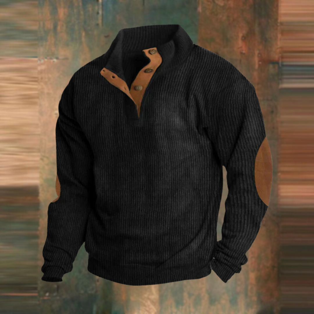 Thomas | Herren Gerippter Knopf Pullover
