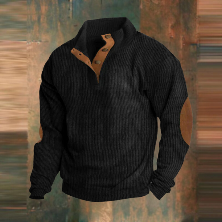 Thomas | Herren Gerippter Knopf Pullover