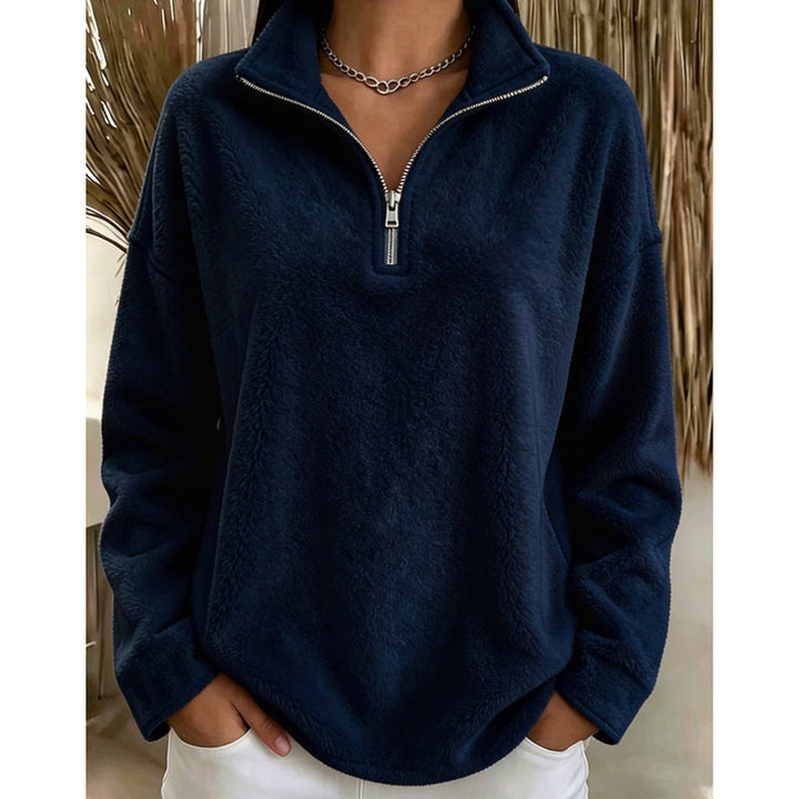 Tilda Troyer-Sweatshirt – Kurzer Reißverschluss und überschnittene Schultern
