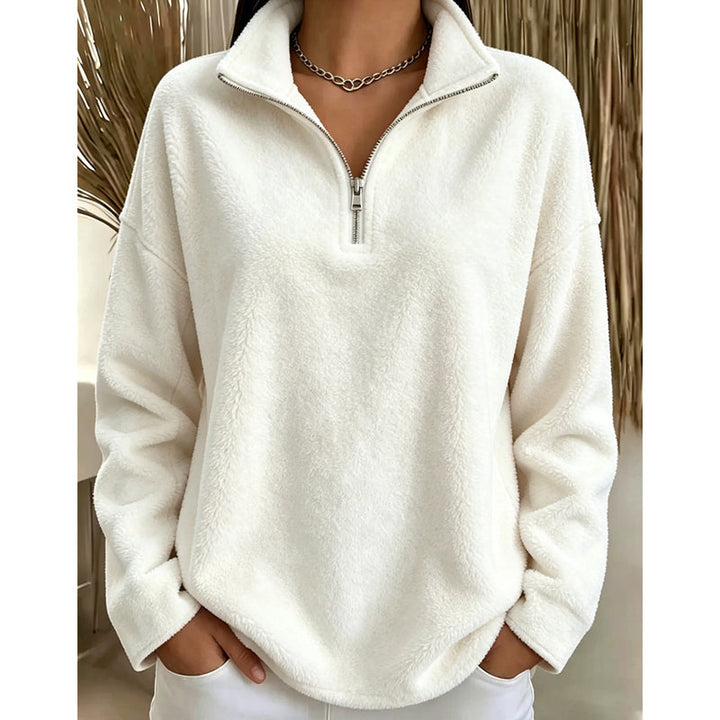 Tilda Troyer-Sweatshirt – Kurzer Reißverschluss und überschnittene Schultern