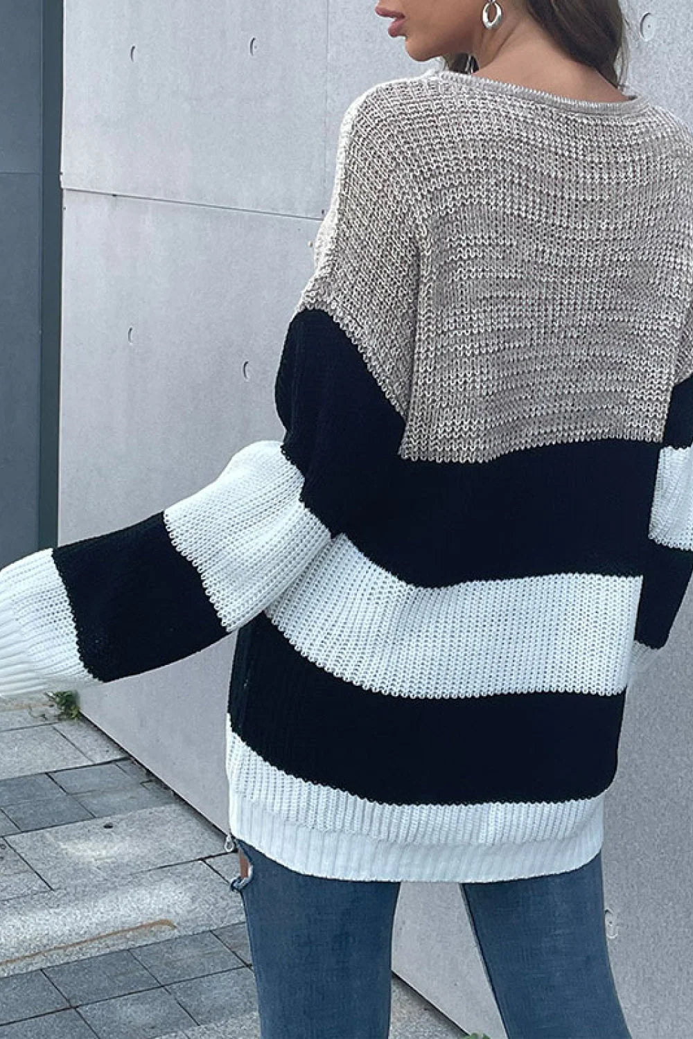 Tjorven | Damen Strickjumper mit Rundhalsausschnitt und gerippten Bündchen