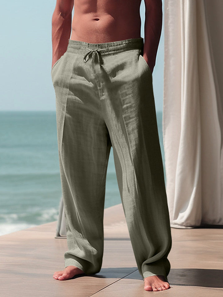Tobias | Herren Bequeme Leinenhose Seitentaschen