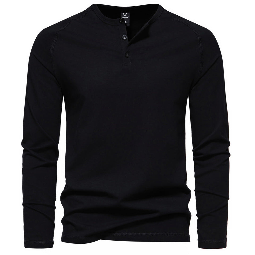 Tobias | Herren Langarm Henley Shirt mit Knopfleiste