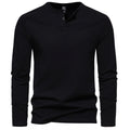 Tobias | Herren Langarm Henley Shirt mit Knopfleiste