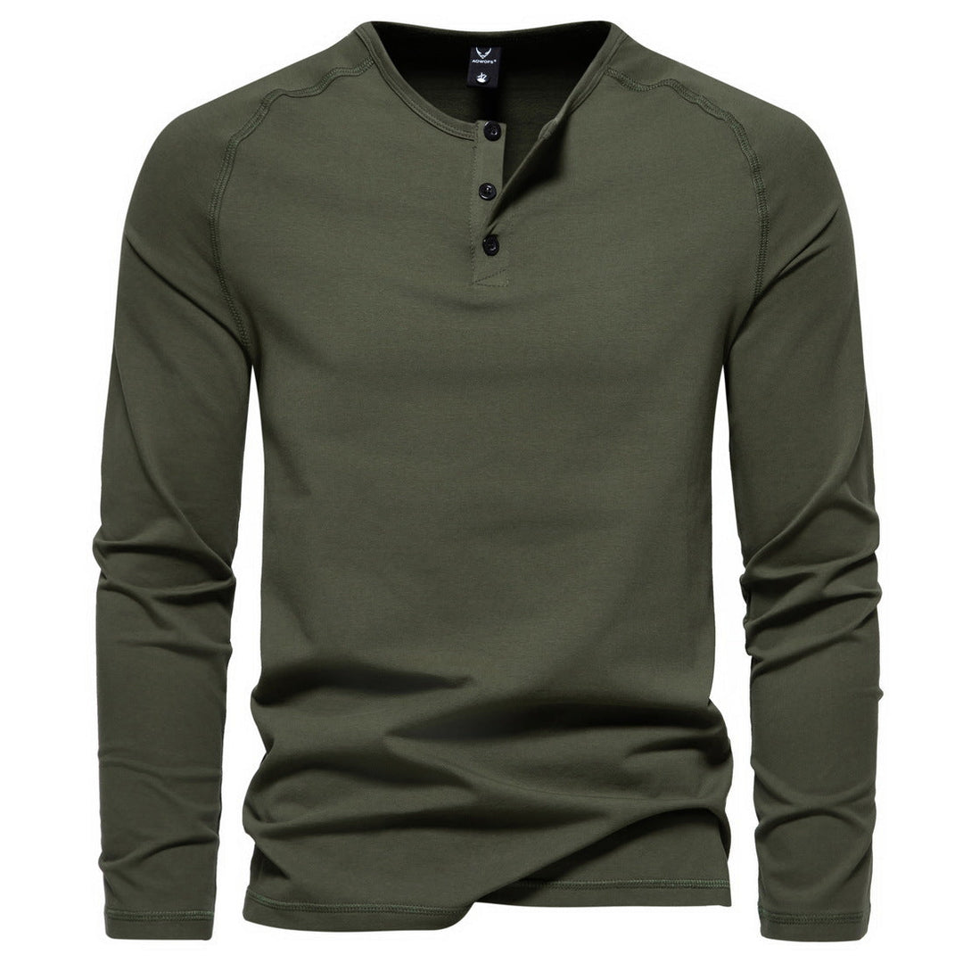 Tobias | Herren Langarm Henley Shirt mit Knopfleiste