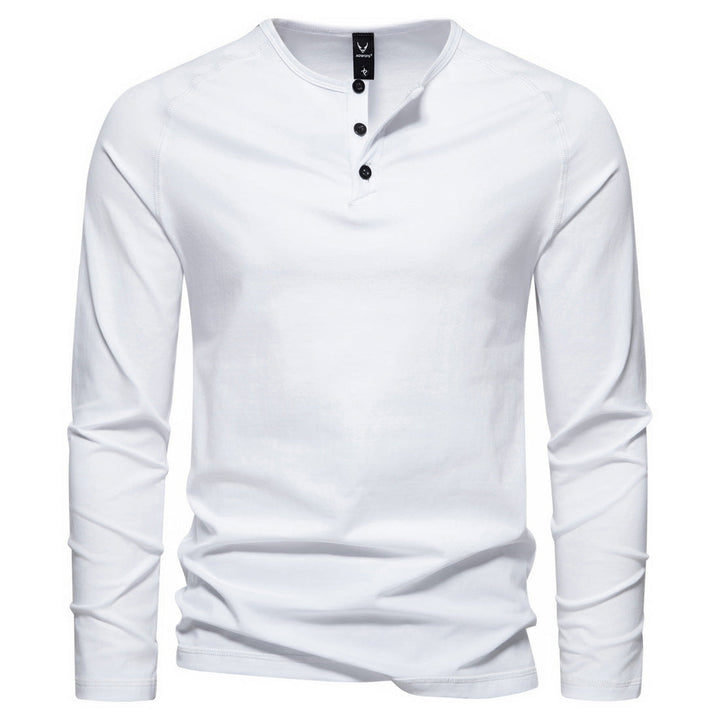 Tobias | Herren Langarm Henley Shirt mit Knopfleiste