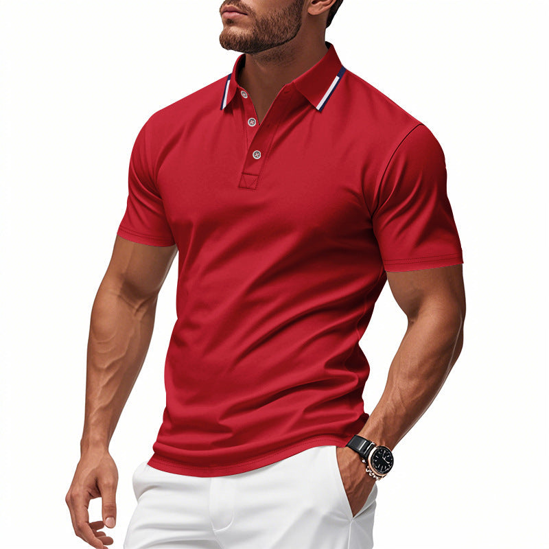 Tobias | Herren Strukturiertes Kontrast Poloshirt