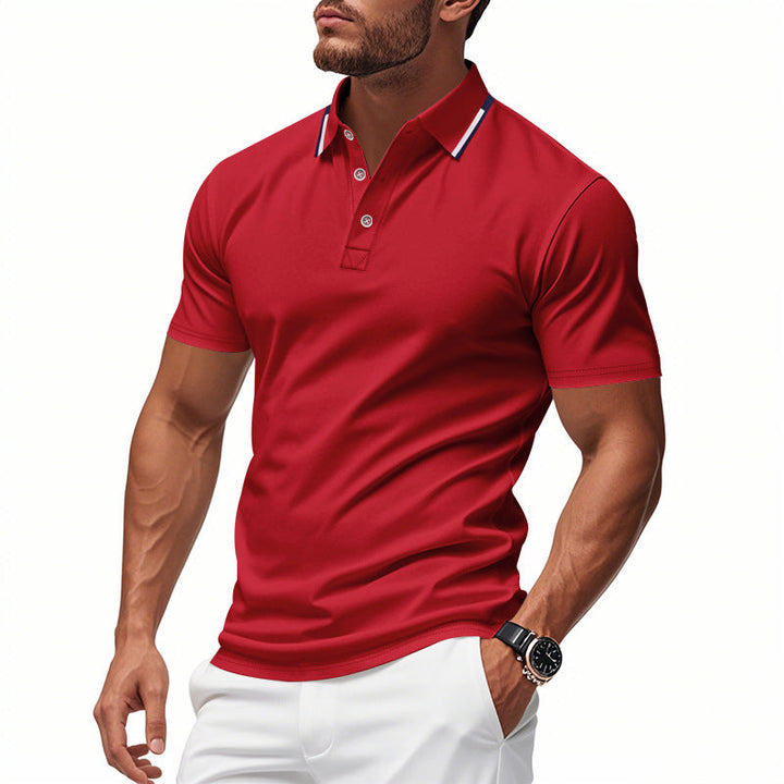 Tobias | Herren Strukturiertes Kontrast Poloshirt