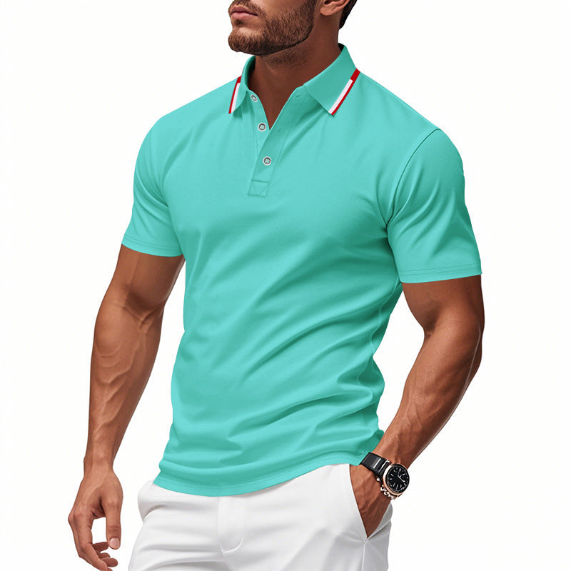 Tobias | Herren Strukturiertes Kontrast Poloshirt