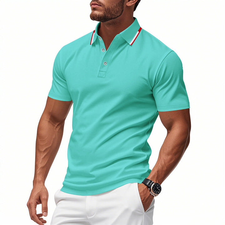 Tobias | Herren Strukturiertes Kontrast Poloshirt