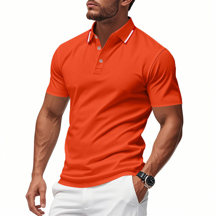 Tobias | Herren Strukturiertes Kontrast Poloshirt