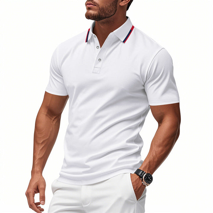 Tobias | Herren Strukturiertes Kontrast Poloshirt